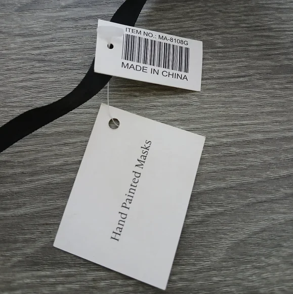 MARDI GRAS Feather Embellished Handpainted Masquerade Mask - Picture 12 of 14